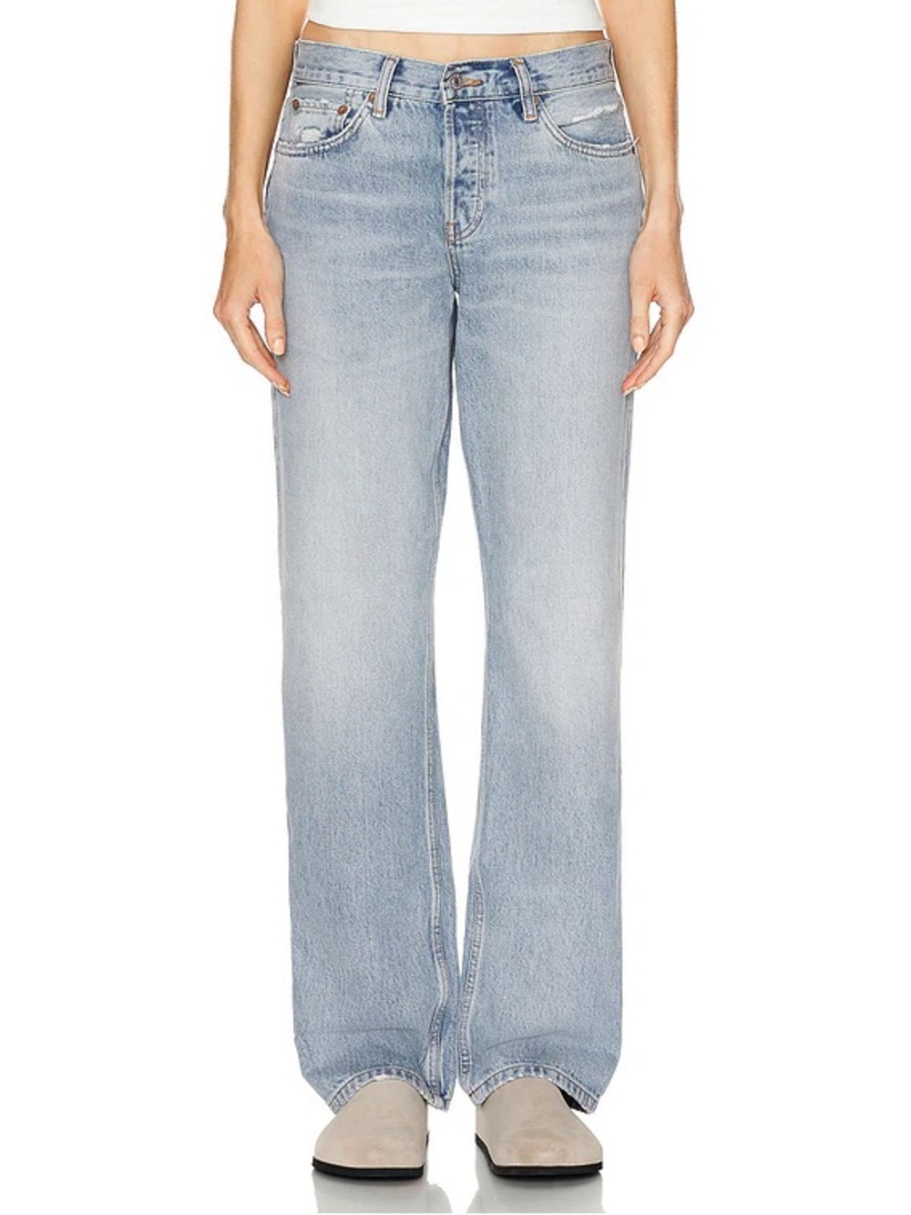 Re/Done easy straight jeans in rip tide NWT